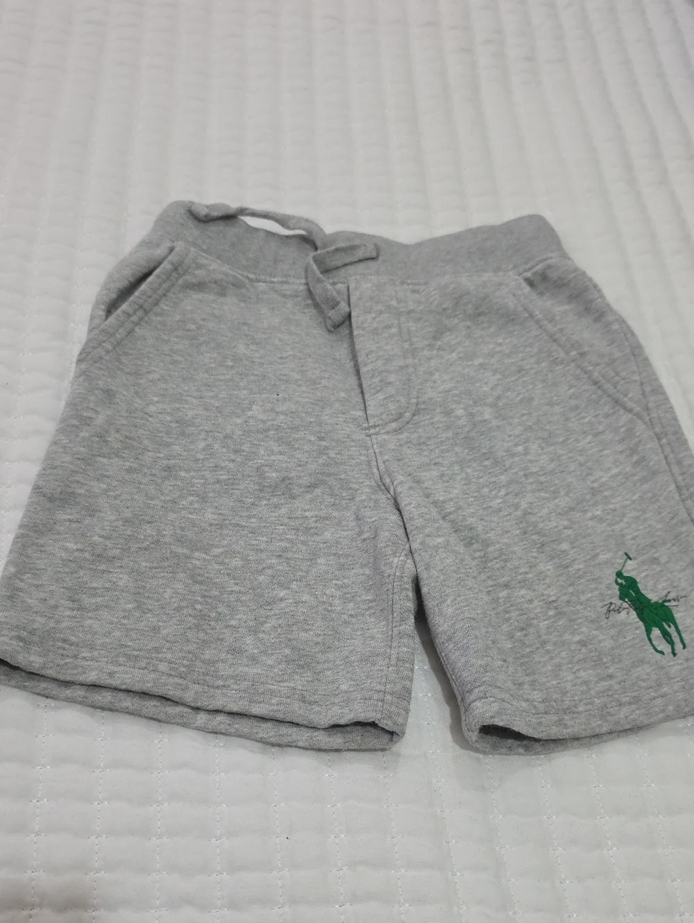 Ralph Lauren Heather Gray Knit Shorts with Green Pony